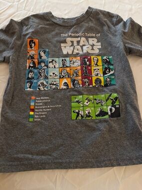 Star Wars Gray Short Sleeve Tee with Colorful Periodic Table Graphic